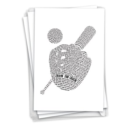 The Best Card Company Pack of 3 Thank You Greeting Cards (Coach, Team) with Envelopes (1 Design, 3 Each) Baseball Mitt C3124TYG-C3x1