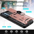 thumbnail image 5 of OnePlus Nord N200 5G Case with Tempered Glass Screen Protector, Dteck Rugged Shockproof Case with Camera Lens Slide Protection, Built-in Kickstand, Magnetic Hard Back Cover,Rosegold, 5 of 8