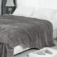 thumbnail image 3 of PiccoCasa Flannel Fleece Blanket Soft Warm Luxury Hemmed Gray 90"x108", 3 of 7