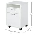 thumbnail image 2 of Demi Bonn Rolling Filing Cabinet with Castors, File Cabinet Printer Stand with Drawer and Cabinet for Home Office, White, 2 of 11