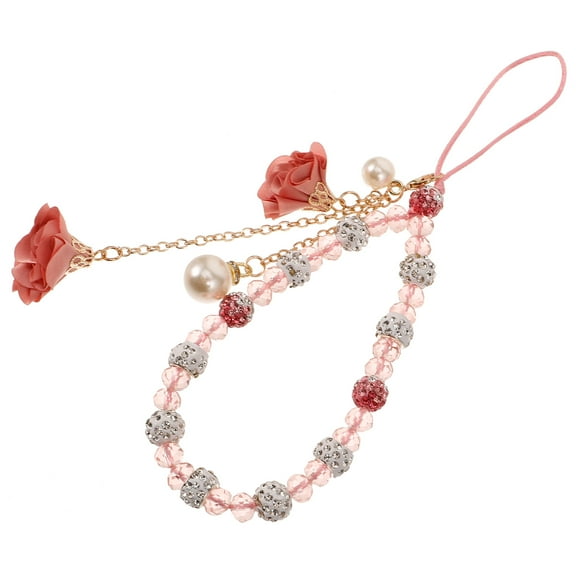 unbranded Phone Charm Beads Gypsum Flower Mobile Phone Chain Ladies 18.00X6.00X2.50CM Pink