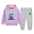 thumbnail image 2 of Toddler Boys Clothes Long Sleeve Sweatshirt & Pants Casual Kids Boy Fall Winter Outfits Set,casual kids clothes(Purple,4-5 Years), 2 of 5