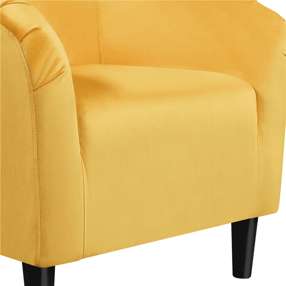 Renwick Modern Upholstered Accent Chair for Living Room, Set of 2, Yellow Velvet