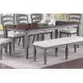 thumbnail image 4 of Light Gray 8pc Dining Set 2-Tone Dining Table Ladder Back Chairs Upholstered Seat Bench Contemporary Wooden Furniture, 4 of 9