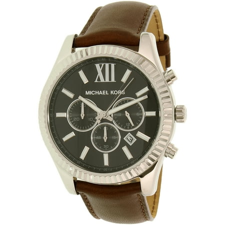 Michael Kors Men's Lexington MK8456 Silver Leather Quartz Watch