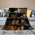 thumbnail image 2 of JEUXUS  Bookshelf Cat Throw Blanket Plush Fluffy Sherpa Blanket Soft Throws for Sofa, Couch and Bed, 2 of 6
