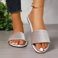 thumbnail image 6 of QINGFSAP Womens Minimalist Wide Strap Open Toe Slide Sandals Lightweight Non Slip Comfortable Flat Beach Slippers, 6 of 9