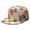 White-734, variant on Vintage Floral Snapback Hat, Adjustable Baseball Cap with Wildflower Illustration, Breathable Flat Brim Back