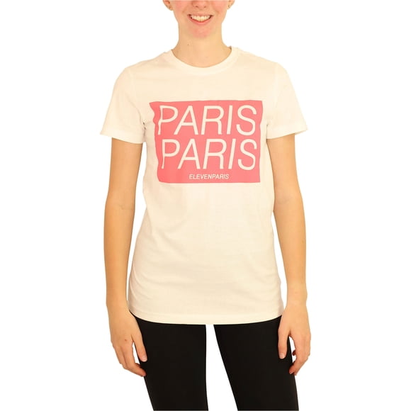 Elevenparis Box Logo Camiseta gráfica para mujer blanco roto S