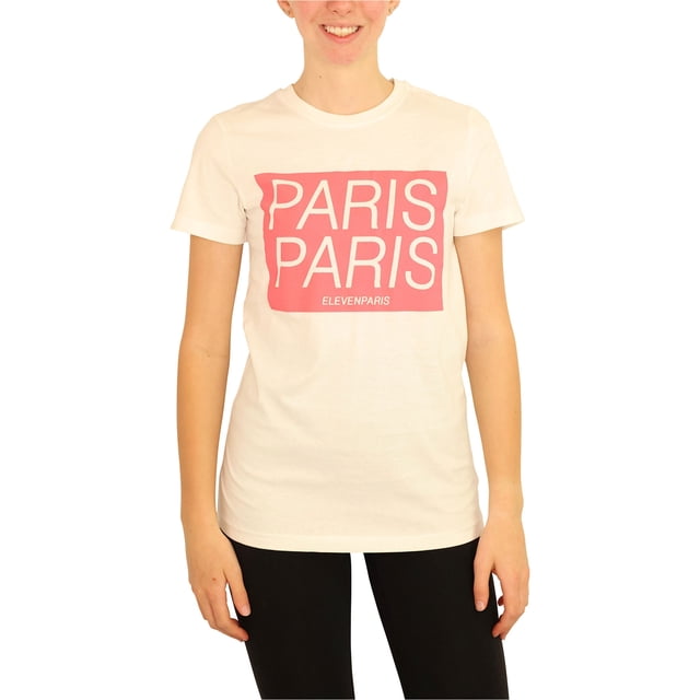 Elevenparis Box Logo Camiseta gráfica para mujer blanco roto S