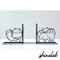 thumbnail image 2 of Shinelab Pomeranian Metal Bookends Custom Cut Dog Name Bookend Gift, Family Animal Desk Bookshelf Decor 7088, 2 of 3