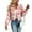 Pink, variant on CHUMUD Women's Elegant Full Zip Fleece Jacket Three Dimensional Floral Print Fuzzy Cropped Jacket Outwear with Pockets
