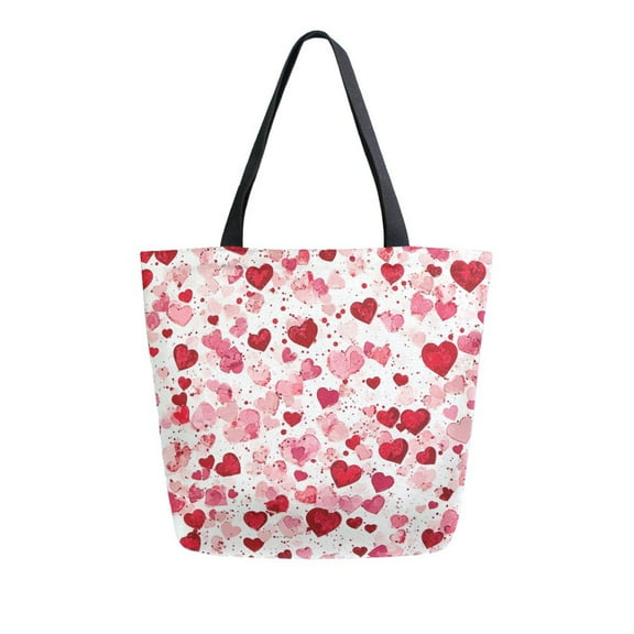 DIXRUYEE Tote Bag Women Weekender Travel Bag Shoulder Handbag Heart Confetti Printed