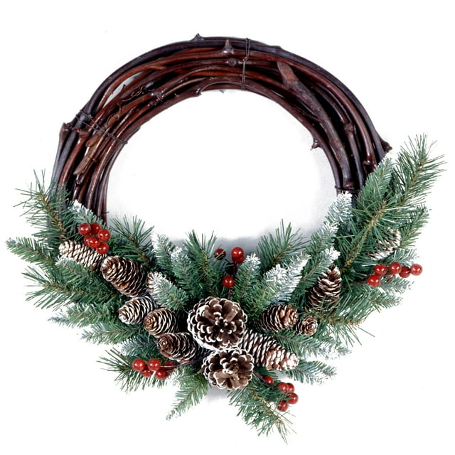 National Tree Company FRB-16GV-1 16" Frosted Berry Grapevine Wreath