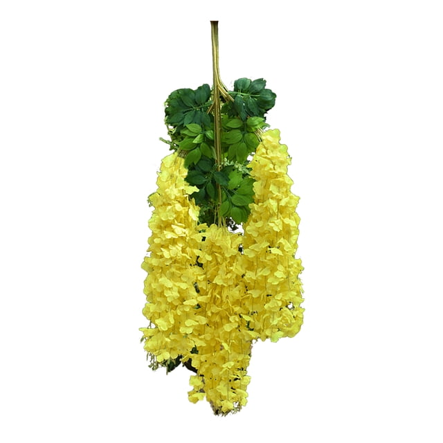 Guirnalda de flores artificiales de glicina para colgar en la pared, para interiores y exteriores, ideal para bodas, fiestas, festivales y decoración floral simulada.