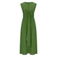 thumbnail image 4 of FcBaudy Robe Sans Manches Col Rond, Robes d'Été pour Femmes, Robes Élégantes pour Femmes Robe Longue Sans Manches Robe à Volants, 4 of 9
