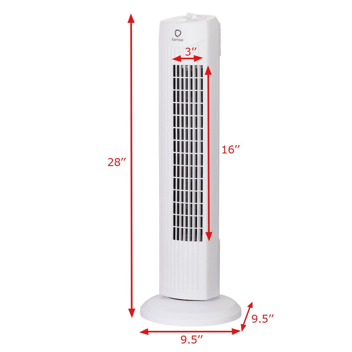 ♡ FANTASTICS Fantask 35W 28'' Bedroom Oscillating Electric Tower Fan, 3 Speed