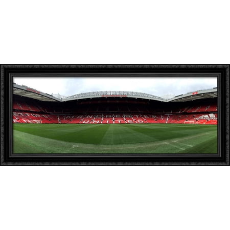 Manchester United Old Trafford 40x16 Large Black Ornate Wood Framed Canvas Art