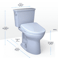 thumbnail image 2 of TOTO® Drake® Transitional WASHLET®+ Two-Piece Elongated 1.28 GPF TORNADO FLUSH® Toilet with S7A Contemporary Bidet Seat, Cotton White - MW7864736CEG#01, 2 of 5