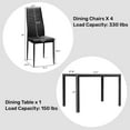 thumbnail image 3 of Gymax 5 Piece Kitchen Dining Set Glass Metal Table and 4 Chairs Breakfast Furniture, 3 of 10
