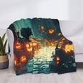 thumbnail image 6 of Halloween Decorations Throw Blanket for Couch, Halloween Black Cat Pumpkin Street Halloween Blanket Fuzzy Throw Blanket, Halloween Decor Cuteness Plush Flannel Blanket & Throws, 6 of 7