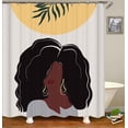 thumbnail image 3 of Juego de 4 cortinas de ducha con diseño de niña negra y rosa, mariposa azul, decoración de baño para mujeres afroamericanas, tela impermeable, cortina de ducha rosa, alfombrilla de baño antideslizante, 3 of 7