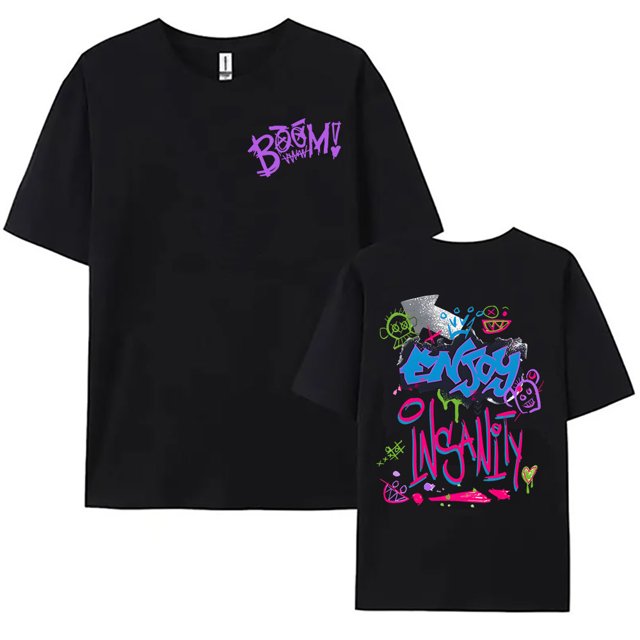 Jinx T-shirt Imprimé Singe Arcane, Manches Courtes, Coton, Décontracté, Graphique, Grunge