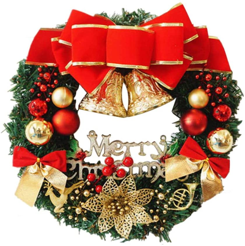 Merry Christmas Decorated Red Bell Door Wall Hanging Tinsel Shiny FREE SHIPPING 