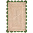 thumbnail image 1 of Scalloped Jute Rug (Green, 2.5x18 ft), 1 of 7