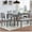 Gray(Slatted Backrest), variant on Leumius 6 Piece Kitchen Dining Set,Wood Rectangular Kitchen Table with 4 Upholstered Chairs and a Bench,Dining Table Set for 6 People,Kitchen Dining Table Set for Living Room, Home Bar and Kitchen