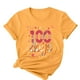thumbnail image 2 of Camisetas de Cuello de Tripulación de Manga Corta para Mujeres Carta Impresa Camiseta 95% Poliéster 5% Spandex, Manga Corta Cuello Redondo Top Casual para Diario, 2 of 5