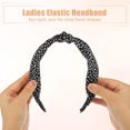 thumbnail image 5 of Leopard Headband Top Knot Cheetah Headband Knotted Headbands Elastic Hair Accessories for Women Black, 5 of 7