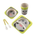 thumbnail image 2 of Juego de vajilla para niños 5 uds., Cuenco de dibujos animados de fibra de bambú para bebés, juego de vajilla para animales, taza para niños pequeños, cuchara, tenedor Methold JJ15200-04, 2 of 5