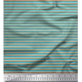 thumbnail image 1 of Soimoi Beige Cotton Voile Fabric Horizontal Stripe Print Fabric by the Yard 56 Inch Wide, 1 of 3