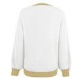 thumbnail image 7 of Fesfesfes Women Sweater Fall Winter Long Sleeve Splicing Button Round-Neck Sweater Tops Under $10, 7 of 7