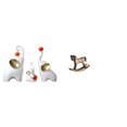 thumbnail image 1 of Esculturas de elefantes y figuras de madera de un caballito de madera. Estatuas artísticas de animales. Adornos de diseño retro para es, 1 of 8