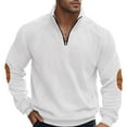 thumbnail image 6 of RongHuan Mens Corduroy Sweatshirt Casual Stand Up Collar 1/4 Zipper Pullover Lightweight Long Sleeve Pullover Sweater Fall Winter Tops for Men, 6 of 8