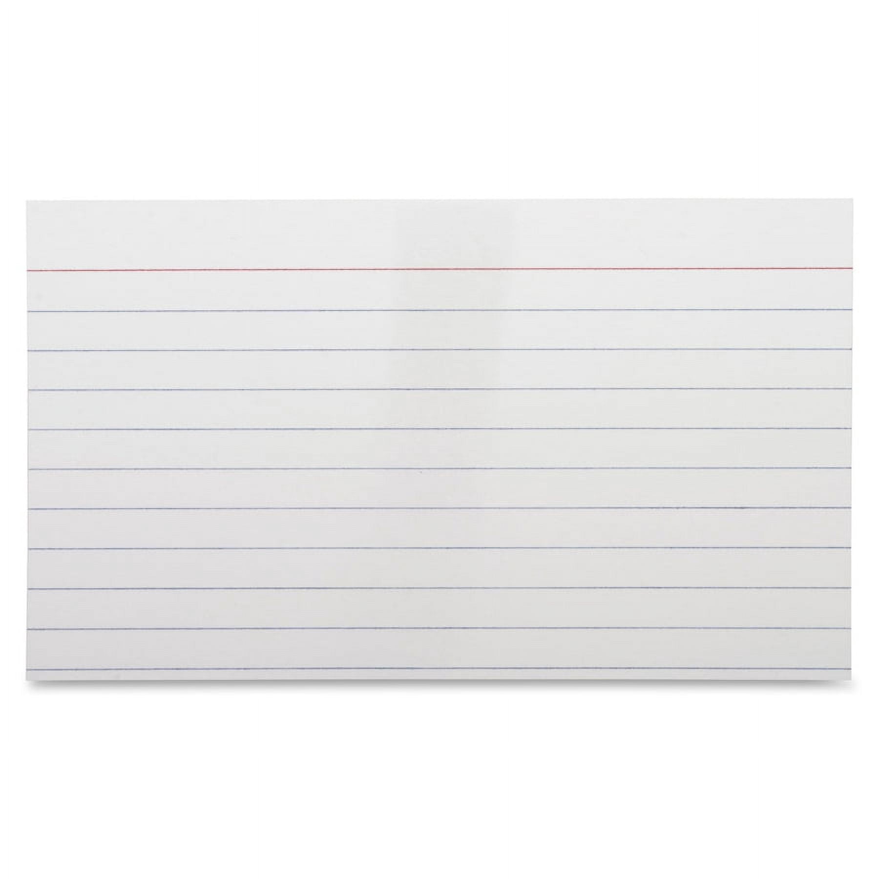 Business Source 3" x 5" Ruled White Index Cards, 72 lb Paper, Front Ruled, 1000/Box