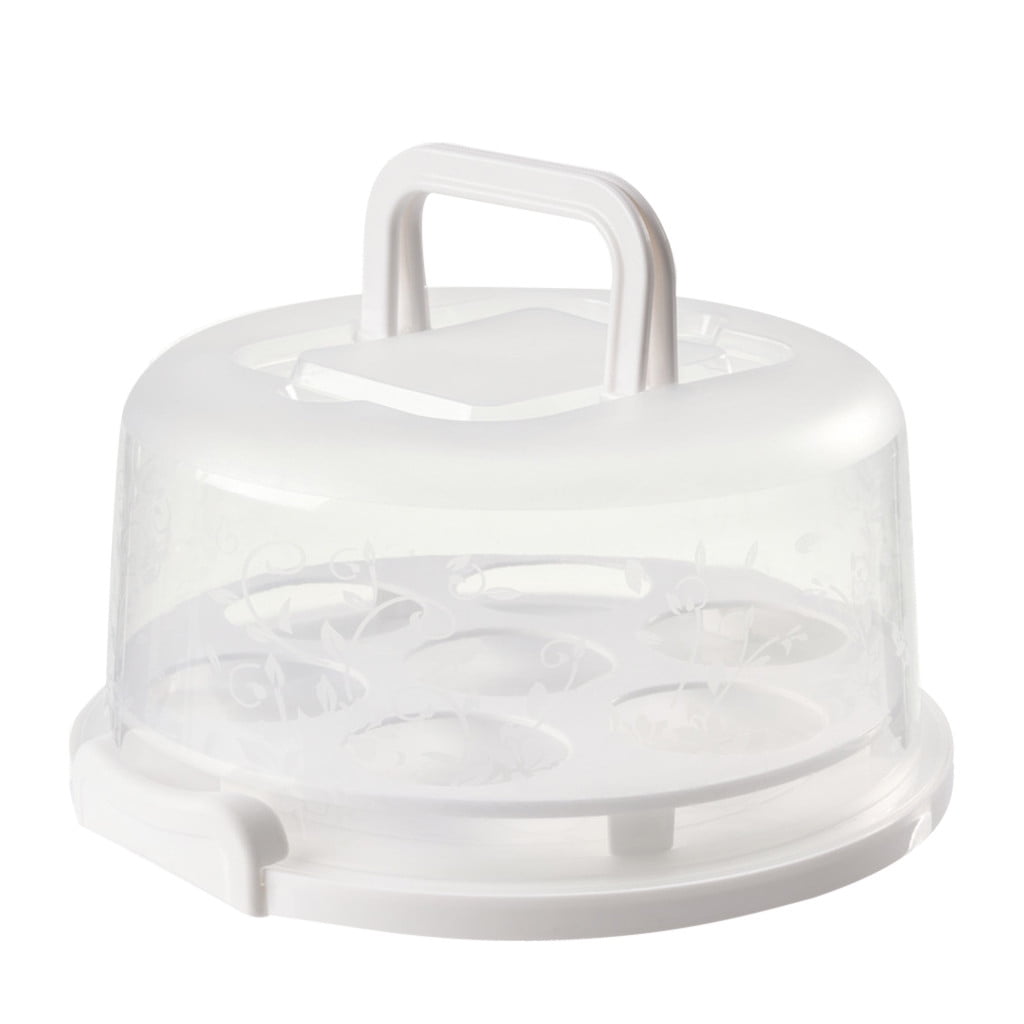 Werulen 2Pcs Portable Transparent Cake Carrier Box, Airtight Sealed Lid Anti-Odor Fresh Food Storage, Bento Snack Container for Picnic Party Travel, Reusable Plastic Dessert Keeper