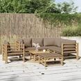 thumbnail image 1 of vidaXL 8 Piece Garden Lounge Set with Taupe Cushions Bamboo, 1 of 5
