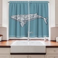 thumbnail image 2 of Ambesonne Nautical Kitchen Curtains, Embellish Whale, 55"x39", Slate Blue and White, 2 of 3