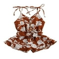 thumbnail image 1 of Summer Leopard Print Infant Baby Girls Cotton Rompers Overalls Sleeveless Button Jumpsuits Outfits Kids Clothes Coffee 1-2 Years, 1 of 6