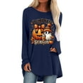 thumbnail image 1 of T-shirt à Manches Longues avec Imprimé Graphique d'Halloween pour Femmes, Confortable, Coupe Ample, Col Rond, Automne Hiver, Décontracté, Quotidien, Basique, Hauts, 1 of 4