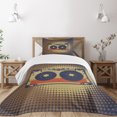 thumbnail image 3 of Ambesonne Vintage Quilted Bedspread Set 2 Pcs, Audiocasette Music Fun, Twin Size, Night Blue Tan Orange, 3 of 6