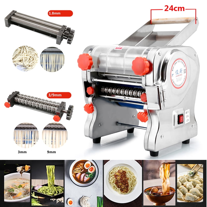 Noodle Width 24CM,Knife Length 180cm,Noodle Width 3mm / 9mm ele ELEOPTION 750W 110V Automatic Electric Pasta Machine Maker Press Noodles Machine Producing 