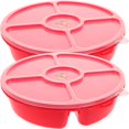 thumbnail image 3 of CNKOO 3 Pack Snack Tray Fruit Divided Vegetable with Lid Serving Child Blue, 3 of 8