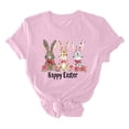 thumbnail image 4 of NuoCaiYun Happy Easter Shirts for Women Cute Leopard Bunny Shirt Funny Easter Letter Casual Holiday Tops, 4 of 6