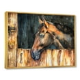 thumbnail image 3 of Designart 'Close Up Of The Head of A Horse In Stable' Farmhouse Framed Canvas Wall Art Print, 3 of 5