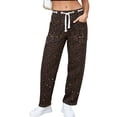 thumbnail image 2 of Elastic Middle Waist Women Casual Jeans Drawstring Denim Pants with Front Pocket, 2 of 6