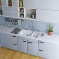 thumbnail image 2 of Pemberly Row White 34" Double Bowl Undermount Granite Composite Kitchen Sink, 2 of 9